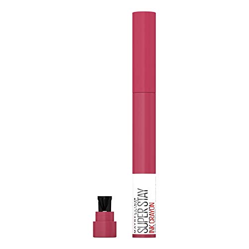 Maybelline New York - Pintalabios SuperStay Ink Crayón tono 80 Run The World, rosa ponche