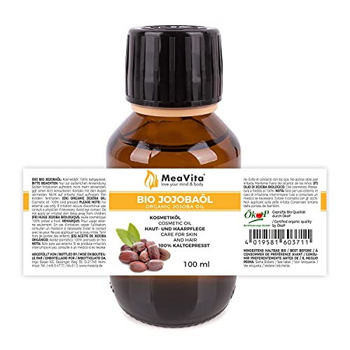 Meavita Meavita Organic Jojoba Oil Gold - 100% Puro Aceite Prensado En Frío, 1 Paquete (1 X 100 Ml) 100 ml