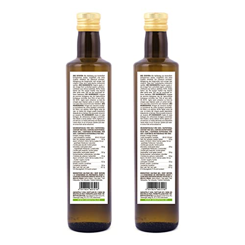 MeaVita Vinagre de Sidra Orgánico de Manzana, natural turbio y sin filtrar con nuez de vinagre, paquete de 2 (2 x 500 ml)