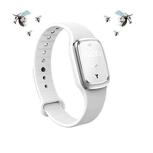 MENGZF Pulseras Repelentes de Mosquitos Ultrasonido Antimosquitos Reloj Electrónico Bandas Repelentes de Insectos Plagas con Carga USB/Impermeable/Portátil, Apto para Adultos y niños