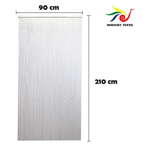 MERCURY TEXTIL Cortina para Puerta Tiras PVC 210x90cm，Cortina para Puerta Exterior (Transparente P5)