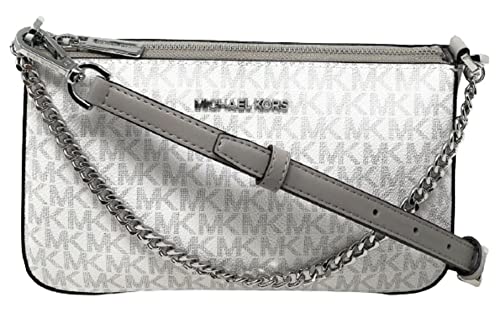 Michael Kors Bolso bandolera Jet Set Travel Medium Pouchette, Blanco brillante