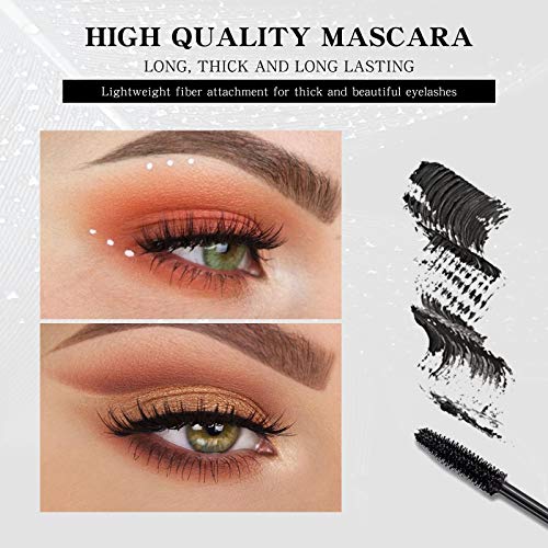 Mimore Máscara 4D y lápiz Delineador de ojos 1pcs Duradero Maquillaje de ojo Delineador de ojos líquido de precisión alargamiento de pestañas voluminosas Kit de maquillaje impermeable (Negro)