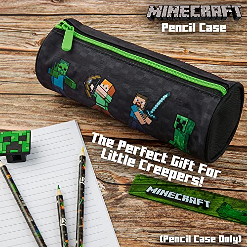 Minecraft Estuche Escolar, Material Escolar, Estuches Escolares 22 cm, Regalos Cumpleaños Niños Colegio (Negro)