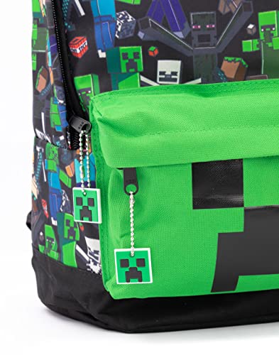 Minecraft Mochila Para Niños Niños Negro Gamer Bag Mochila Escolar Un tamaño