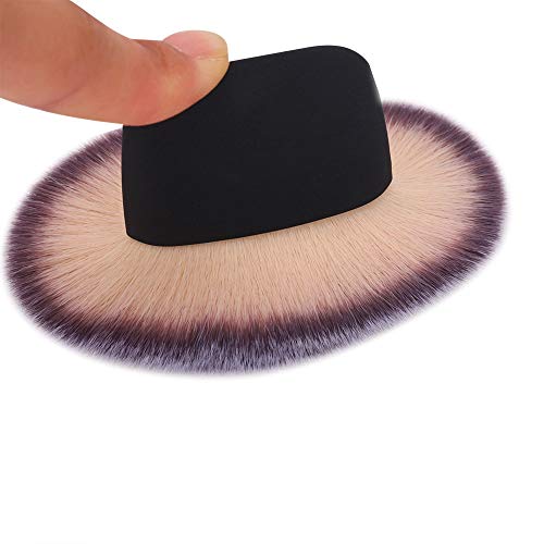 Mini brocha de maquillaje para cabello suave, polvo suelto, brocha para rubor, brocha para base, herramienta de belleza para mezclar cosméticos líquidos, cremas o en polvo(Negro)