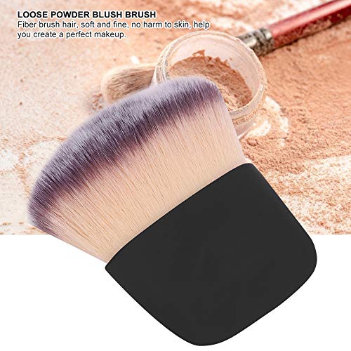 Mini brocha de maquillaje para cabello suave, polvo suelto, brocha para rubor, brocha para base, herramienta de belleza para mezclar cosméticos líquidos, cremas o en polvo(Negro)