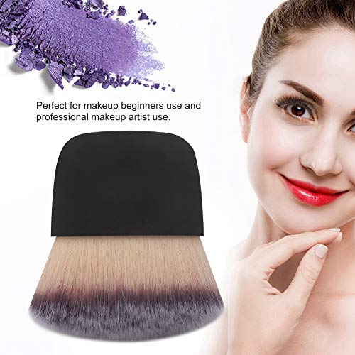 Mini brocha de maquillaje para cabello suave, polvo suelto, brocha para rubor, brocha para base, herramienta de belleza para mezclar cosméticos líquidos, cremas o en polvo(Negro)