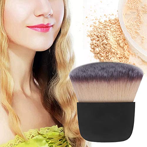 Mini brocha de maquillaje para cabello suave, polvo suelto, brocha para rubor, brocha para base, herramienta de belleza para mezclar cosméticos líquidos, cremas o en polvo(Negro)