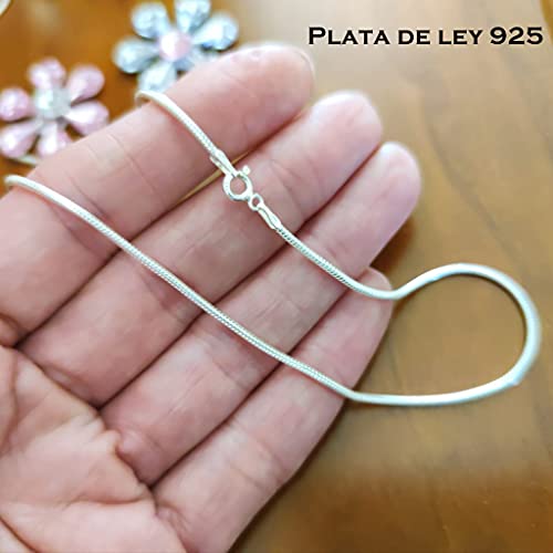 Minoplata Cadena Cola de ratón de Plata de Ley 925 de 45 cm Longitud 1,5 Grosor un Bonito diseño Ideal para Combinar con Colgantes y llamadores de ángeles de Plata de Ley