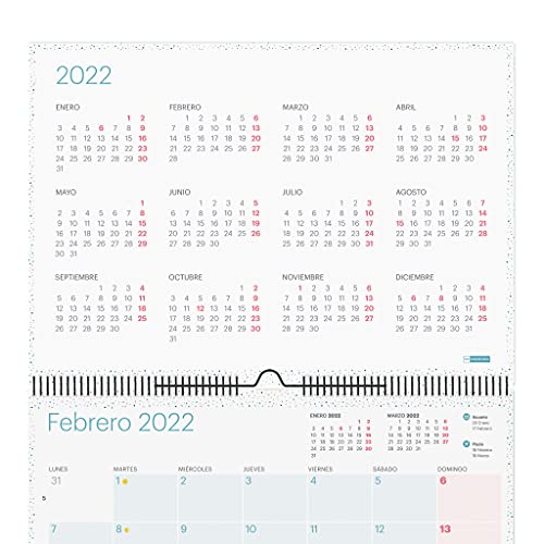 Miquelrius - Calendario de pared 2022 Lovely - tamaño A3 (420 x 296 mm) - con espacio para anotar - Azul pastel