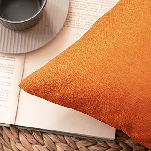 MIULEE Funda Cojines Exterior Impermeable de Lino Fundas de Almohadas Suave de Sofá Almohadas Decorativas Modernas para Salón Cama Silla Habitacion Oficina Dormitorio Lumbar 30x50 cm 2 Piezas Naranja