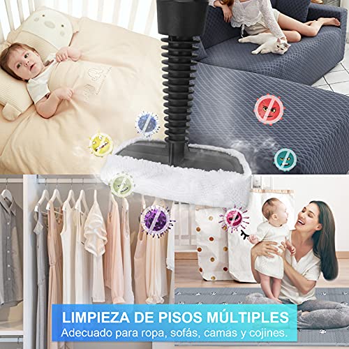 MLMLANT 450ML Limpiador Vapor,Vaporeta Máquinas,Desinfeccion PortáTil,Limpieza Tapiceria Hogar Manualidades,Para Quitar Manchas,Sofas,Control de Errores Cama,Asientos Coche,Limpiadora,Presion a Manual