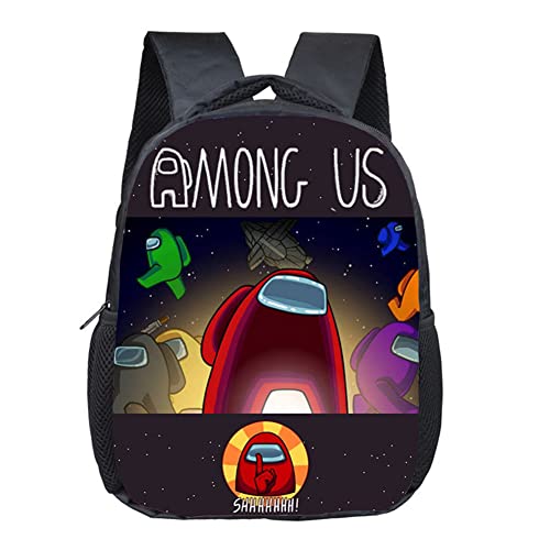 Mochila Entre Nosotros Hot Game Wolf Killing Mochila Estampada Mochila De Escuela Primaria Material De Poliéster Negro Adecuado Para Que Los Niños Y Niñas Vayan A La Escuela Y Salgan A Usar