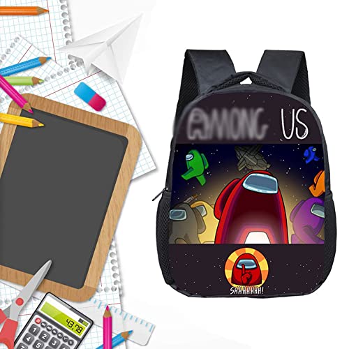 Mochila Entre Nosotros Hot Game Wolf Killing Mochila Estampada Mochila De Escuela Primaria Material De Poliéster Negro Adecuado Para Que Los Niños Y Niñas Vayan A La Escuela Y Salgan A Usar