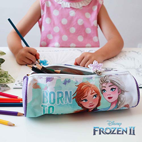 Mochila Infantil 3D, Estuche Escolar y Bolsa Merienda de Cuerdas Frozen 2 Diseño Exclusivo – Frozen | Mochilas Escolares para Niñas y Niños de 3 Años | Material Escolar Vuelta al Cole de Frozen