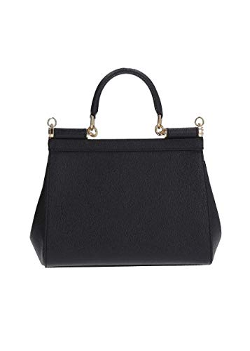 Moda De Lujo | Dolce E Gabbana Mujer BB6003A100180999 Negro Cuero Bolso De Mano | Temporada Permanente