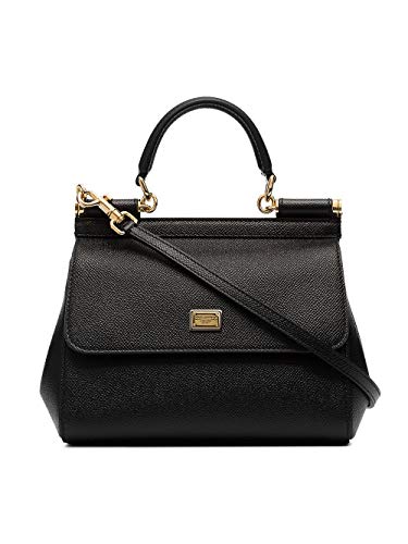 Moda De Lujo | Dolce E Gabbana Mujer BB6003A100180999 Negro Cuero Bolso De Mano | Temporada Permanente