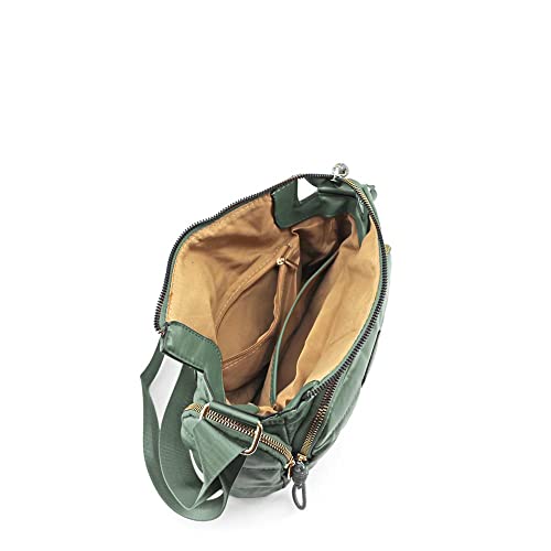 MODELISA - Bolso Bandolera Acolchado Pequeño Con Correa Ajustable Mujer (Verde)