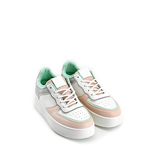 Modelisa - Zapatillas Deportivas Plataforma con Cordón Casual Mujer (Gris, Numeric_37)