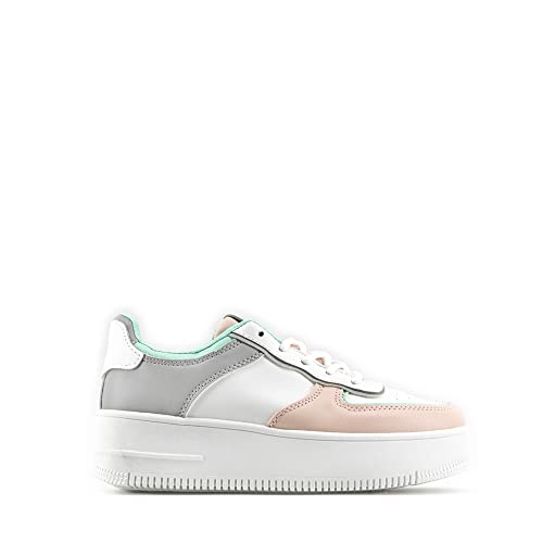 Modelisa - Zapatillas Deportivas Plataforma con Cordón Casual Mujer (Gris, Numeric_37)