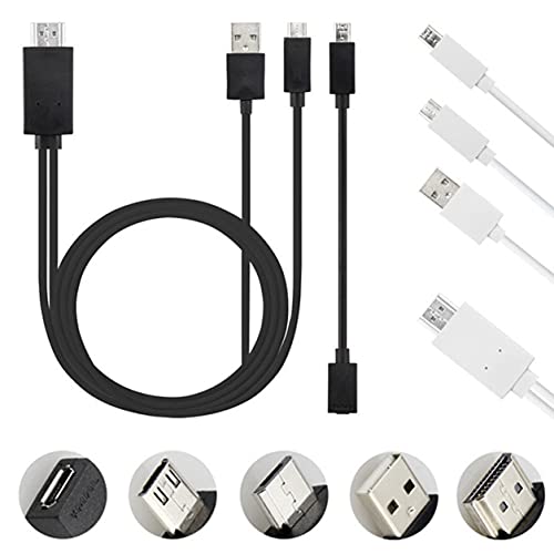 MOHAN88 Cable Adaptador Compatible con Mhl a Hdmi, teléfono Universal con Android MHL Micro USB a TV de Alta definición Compatible con HDMI 1080P Cable práctico Cable Adaptador Duradero