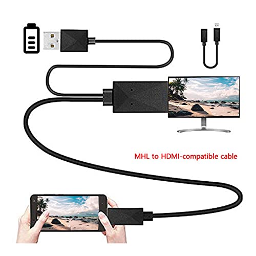 MOHAN88 Cable Adaptador Compatible con Mhl a Hdmi, teléfono Universal con Android MHL Micro USB a TV de Alta definición Compatible con HDMI 1080P Cable práctico Cable Adaptador Duradero