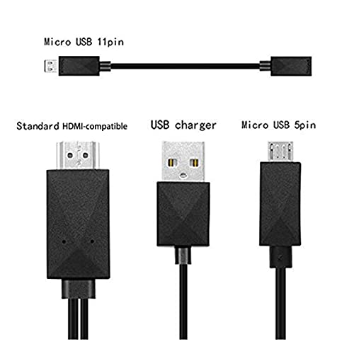 MOHAN88 Cable Adaptador Compatible con Mhl a Hdmi, teléfono Universal con Android MHL Micro USB a TV de Alta definición Compatible con HDMI 1080P Cable práctico Cable Adaptador Duradero