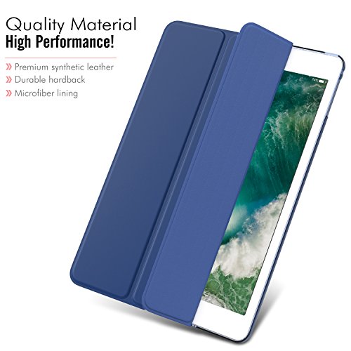 MoKo Funda para 2018/2017 iPad 9.7 6th/5th Generation - Ultra Slim Función de Soporte Protectora Plegable Smart Cover - Azul Marino (Auto Sueño/Estela)