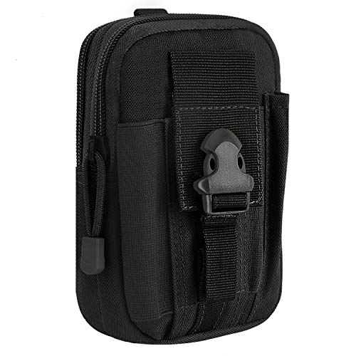 MoKo Molle Edc Bolso Universal del Senderismo Móvil Compatible con Teléfono de 6.7", iPhone 13 Mini /13/13 Pro, iPhone SE 2020, iPhone 12 Mini/12 Pro MAX/iPhone 11 Pro MAX, Galaxy S10 e/S10 - Negro