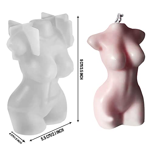 Molde Silicona Cuerpo Humano,Velas Cuerpo Mujer,Moldes Para Velas Cuerpo,Cuerpo Femenino Y Masculino,Resina 3d Moldes,Para Hacer Velas Perfumadas De Chocolate (Dama delgada)