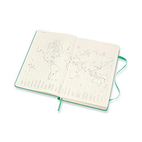 Moleskine, Agenda Giornaliera 12 Mesi 2022, Daily Planner 2022, Copertina Rigida e Chiusura ad Elastico, Formato Large 13 x 21 cm, Colore Verde Gelo, 400 Pagine