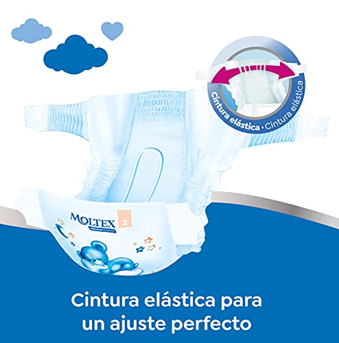 Moltex Premium Comfort Pañales Talla 2 (3-6 Kg) - 84 Pañales (2 Bolsas de 42 Unds)