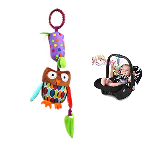 Morbuy Juguete Wind Chimes Colgante para Bebé Animal Infantil Peluche Felpa de Cochesito Cuna con Mordedor Traqueteos para Niños Niñas (búho)