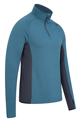 Mountain Warehouse Denali Chaqueta Polar para Hombre con Cremallera Completa - Transpirable, de Secado rápido, protección UV, Sudadera Polar - Ideal para el Invierno Verde Agua L