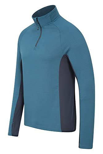 Mountain Warehouse Denali Chaqueta Polar para Hombre con Cremallera Completa - Transpirable, de Secado rápido, protección UV, Sudadera Polar - Ideal para el Invierno Verde Agua L