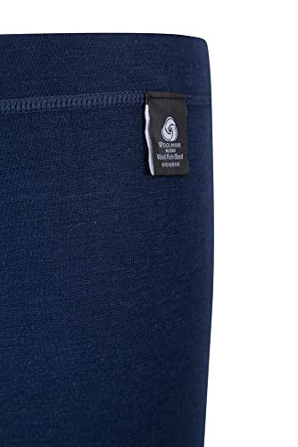 Mountain Warehouse El Merino Embroma los Pantalones Termales de la Capa Baja - Polainas rayadas, Breathable, Fondos Ligeros, Anti-bacteriano - los Pantalones Frescos, Invierno Azul Marino S