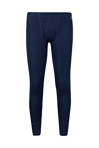 Mountain Warehouse El Merino Embroma los Pantalones Termales de la Capa Baja - Polainas rayadas, Breathable, Fondos Ligeros, Anti-bacteriano - los Pantalones Frescos, Invierno Azul Marino S