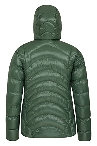 Mountain Warehouse Helsinki Chaqueta Acolchada para Mujer - Chaqueta de Lluvia Resistente al Agua, con Aislamiento de Microfibra, Ajuste Fino, para Exteriores, Invierno Caqui Oscuro 46