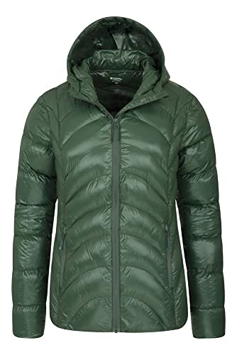 Mountain Warehouse Helsinki Chaqueta Acolchada para Mujer - Chaqueta de Lluvia Resistente al Agua, con Aislamiento de Microfibra, Ajuste Fino, para Exteriores, Invierno Caqui Oscuro 46