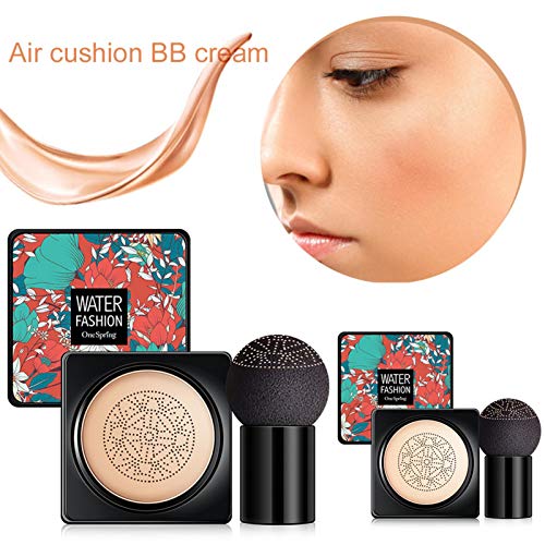 Mushroom Head Air Cushion Foundation BB Cream CC Cream, Water Feeling Flawless BB Cream Corrector Natural Maquillaje Herramienta Cosmética Para Mujeres, Base De Maquillaje De Tono De Piel Uniforme