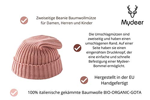 MyDeer Gorro de Invierno Unisex de Doble Cara, algodón Peinado Italiano para Hombre y Mujer, Talla única, M/L