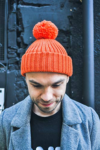 MyDeer Gorro de Invierno Unisex de Doble Cara, algodón Peinado Italiano para Hombre y Mujer, Talla única, M/L