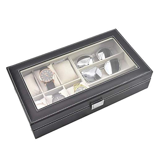 N/ A Watch Box Organizer, Watch Display Organizer Box Storage Joyas con Estuche de Vidrio de Alta definición para Hombres y Mujeres