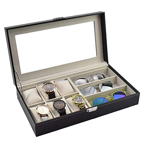 N/ A Watch Box Organizer, Watch Display Organizer Box Storage Joyas con Estuche de Vidrio de Alta definición para Hombres y Mujeres