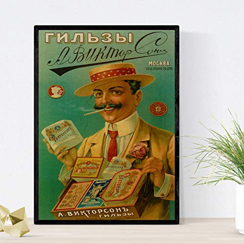 Nacnic Posters vintage. Posters con anuncios antiguos. Cartel vintage de tabaco. Tamaño A3