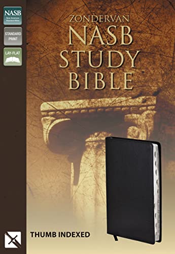 NASB, Zondervan NASB Study Bible, Bonded Leather, Black, Thumb Indexed