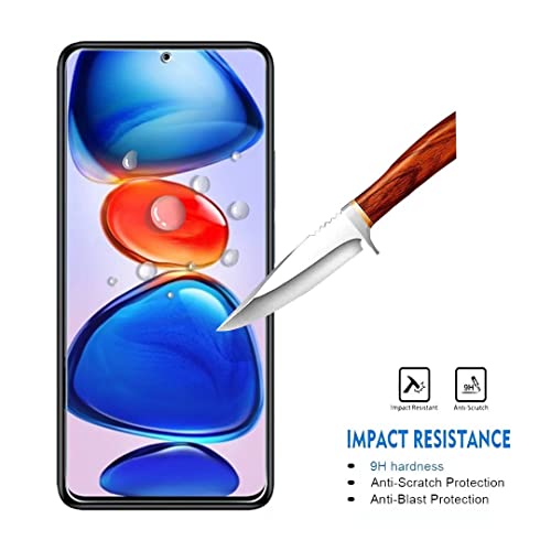 Natbok [3 Piezas] Protector de Pantalla Compatible con Xiaomi Redmi Note 11 Pro Cristal Templado HD 9H Dureza Anti-arañazos Sin Burbuja Funda Amistoso Vidrio Templado Redmi Note 11 Pro