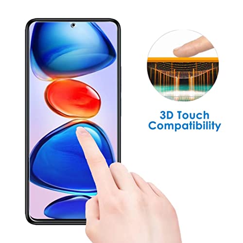 Natbok [3 Piezas] Protector de Pantalla Compatible con Xiaomi Redmi Note 11 Pro Cristal Templado HD 9H Dureza Anti-arañazos Sin Burbuja Funda Amistoso Vidrio Templado Redmi Note 11 Pro