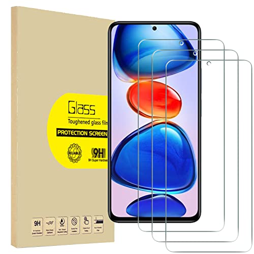 Natbok [3 Piezas] Protector de Pantalla Compatible con Xiaomi Redmi Note 11 Pro Cristal Templado HD 9H Dureza Anti-arañazos Sin Burbuja Funda Amistoso Vidrio Templado Redmi Note 11 Pro